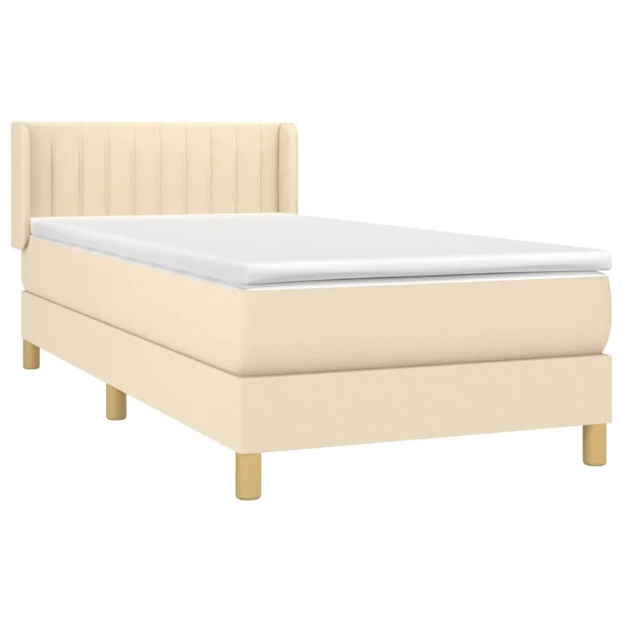 Sommier à lattes de lit avec matelas Crème 80x200 cm Tissu - 3
