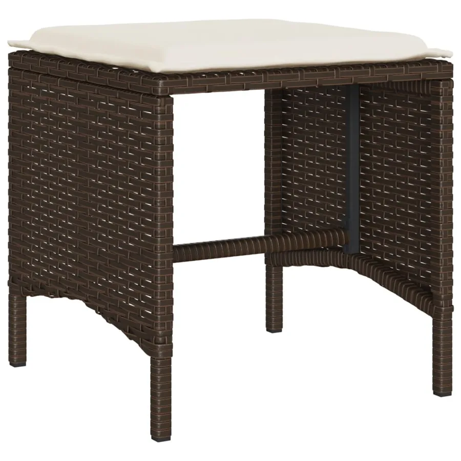 Salon de jardin avec coussins 6 pcs marron résine tressée - 4