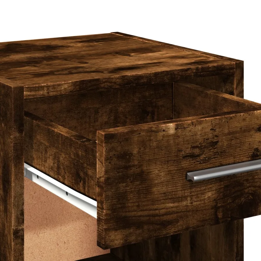 Tables de chevet 2 pcs chêne fumé 35x34x65 cm bois ingénierie - 9