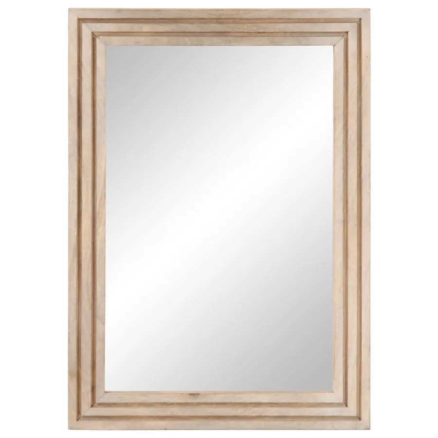 Miroir de bain 50x70 cm bois de manguier massif et verre - 2