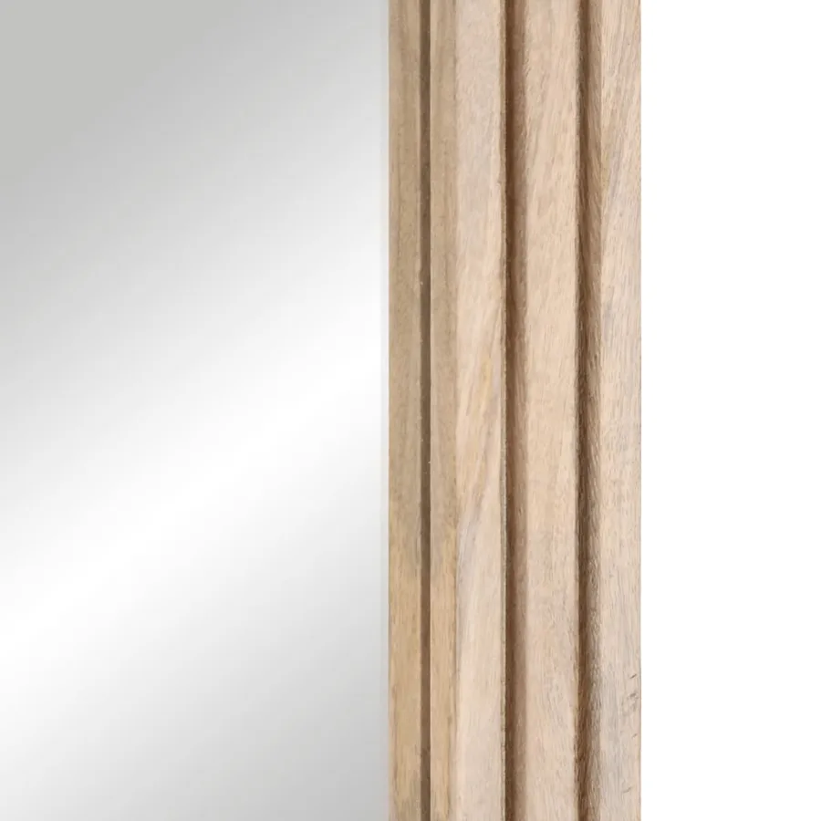 Miroir de bain 50x70 cm bois de manguier massif et verre - 7