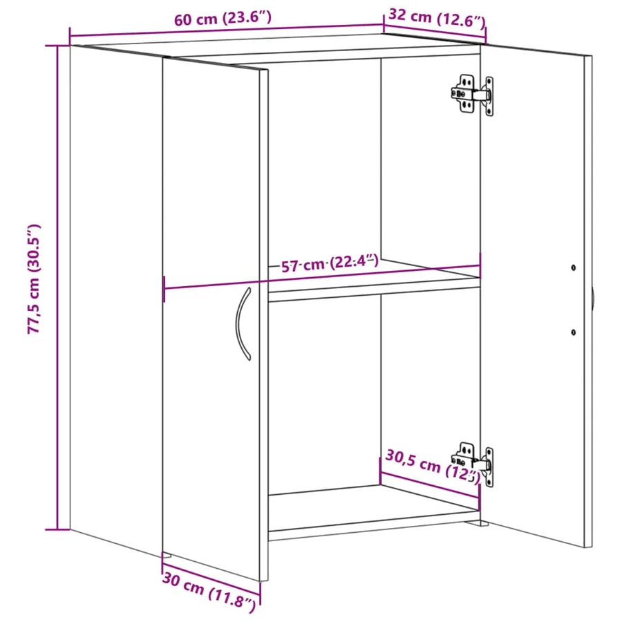 Armoire de classement chêne sonoma bois d'ingénierie - 10