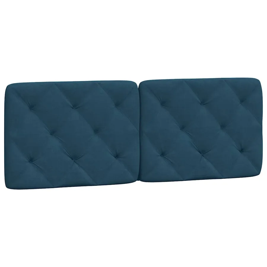 Coussin de tête de lit bleu 140 cm velours - 2