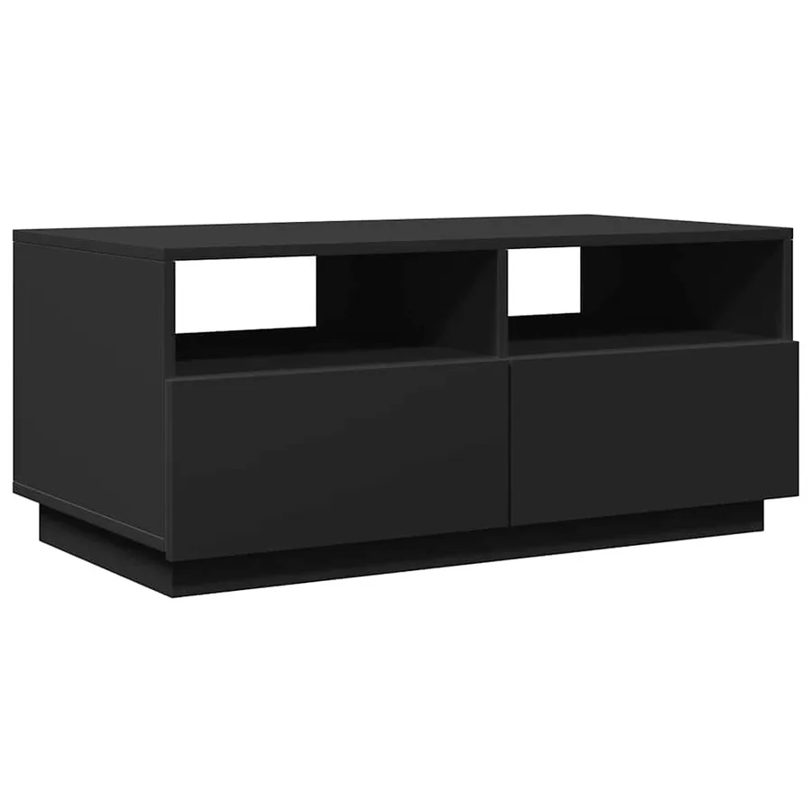 Table basse avec lumières LED noir 90x49x40 cm - 3