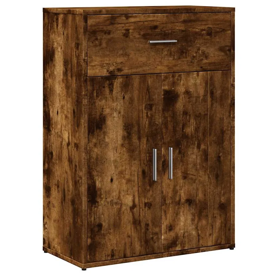 Buffet chêne fumé 60x30x84 cm bois d'ingénierie - 2