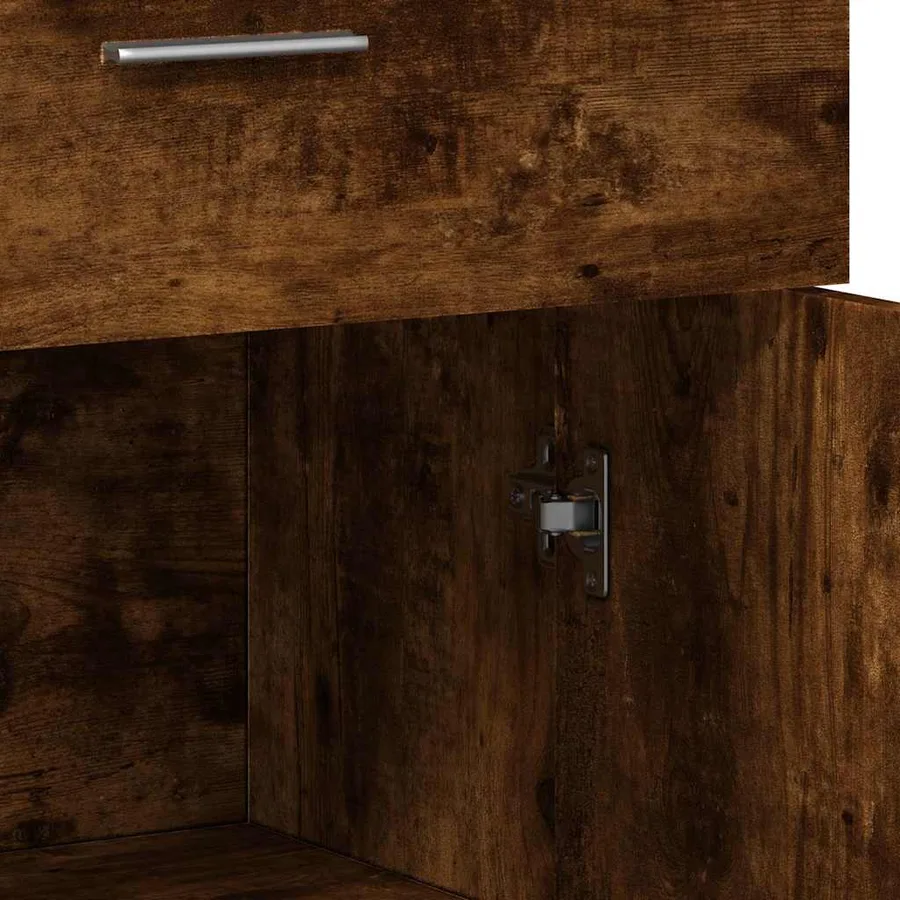 Buffet chêne fumé 60x30x84 cm bois d'ingénierie - 8