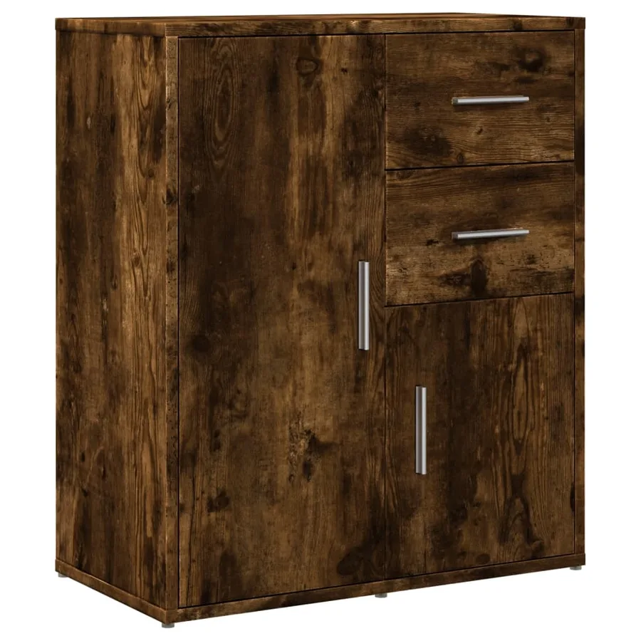 Buffets 2 pcs chêne fumé 60x31x70 cm bois d'ingénierie - 4