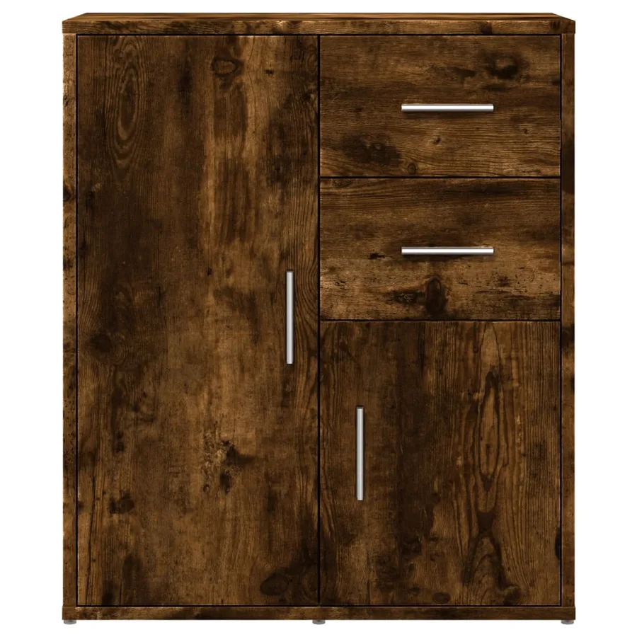 Buffets 2 pcs chêne fumé 60x31x70 cm bois d'ingénierie - 5