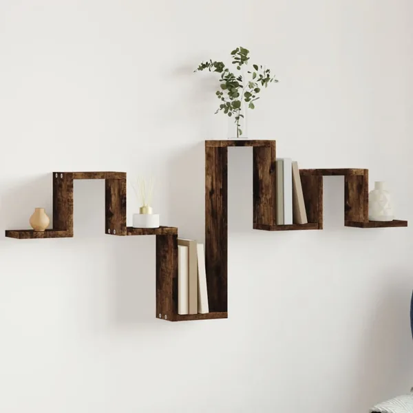 Étagère murale chêne fumé 104,5x10x43 cm bois d'ingénierie
