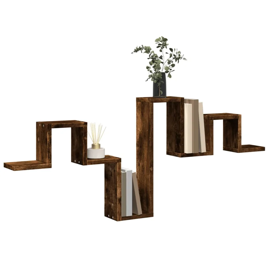 Étagère murale chêne fumé 104,5x10x43 cm bois d'ingénierie - 4