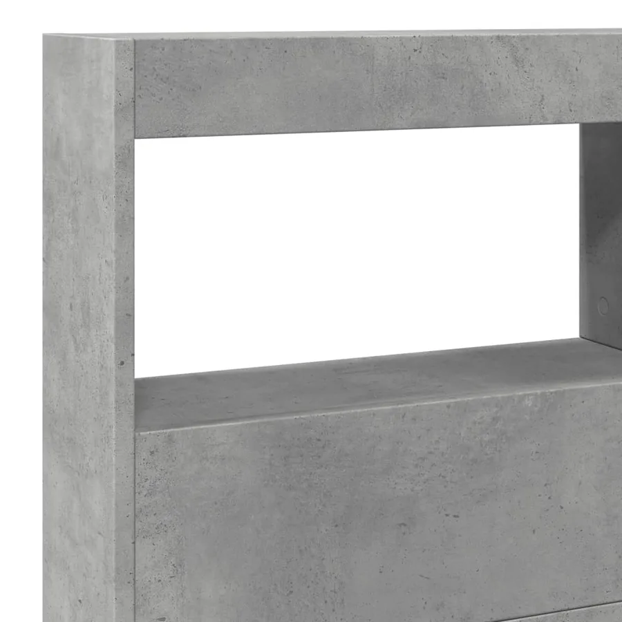 Armoire tête de lit avec LED gris béton 140x17x102 cm - 9
