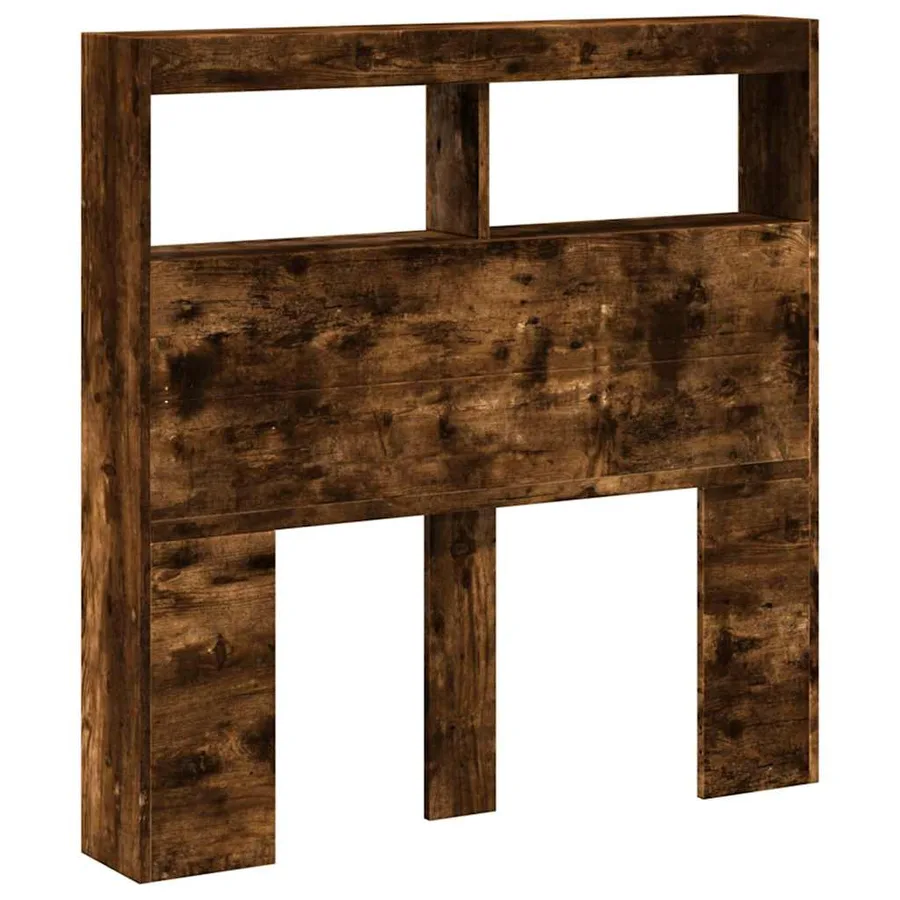 Armoire tête de lit avec LED chêne fumé 100x17x102 cm - 3