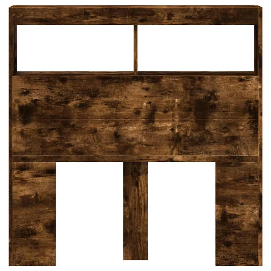 Armoire tête de lit avec LED chêne fumé 100x17x102 cm - 6