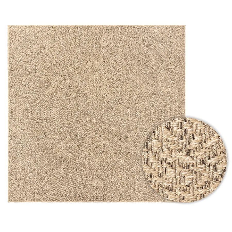 Tapis ZIZUR 120x120 cm aspect de jute intérieur et extérieur - 2
