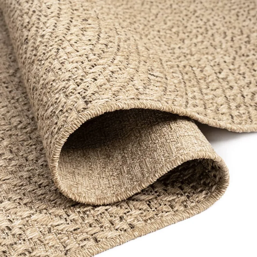 Tapis ZIZUR 120x120 cm aspect de jute intérieur et extérieur - 5