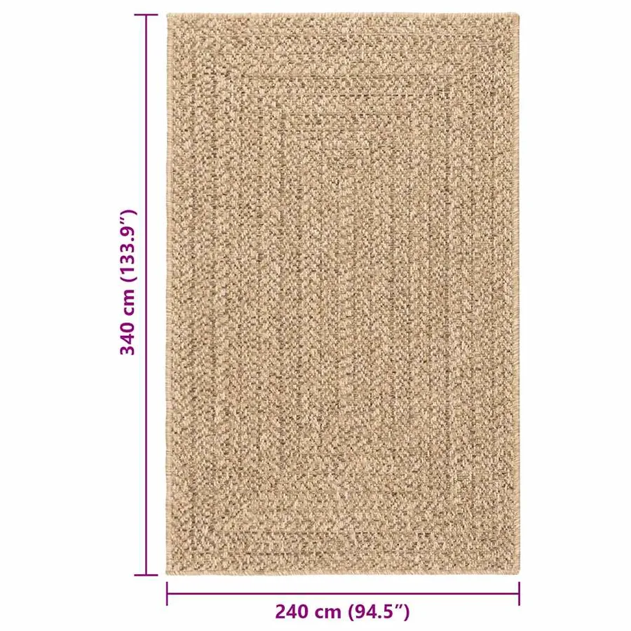 Tapis ZIZUR 240x340 cm aspect de jute intérieur et extérieur - 8