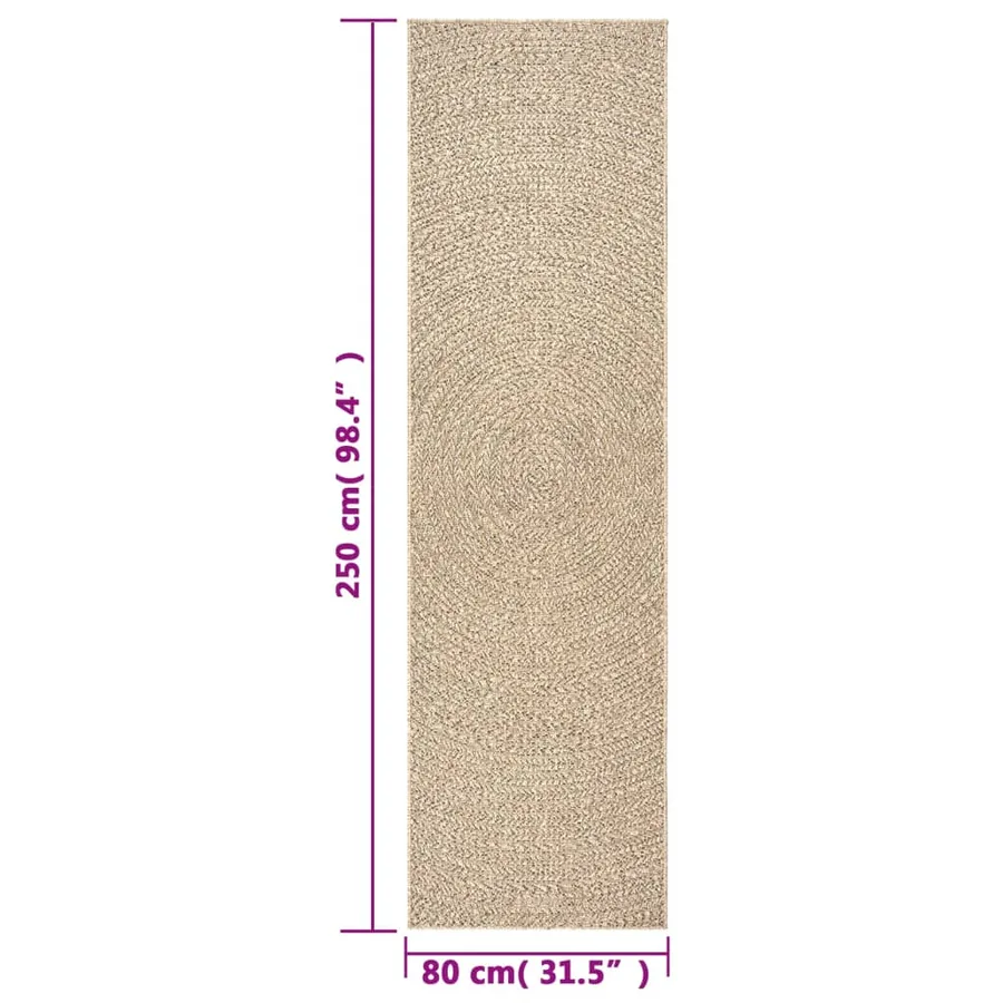 Tapis ZIZUR 80x250 cm aspect de jute intérieur et extérieur - 8