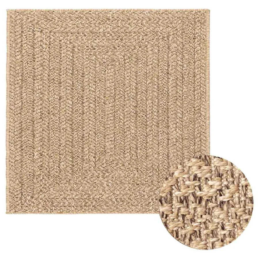 Tapis ZIZUR 200x200 cm aspect de jute intérieur et extérieur - 2