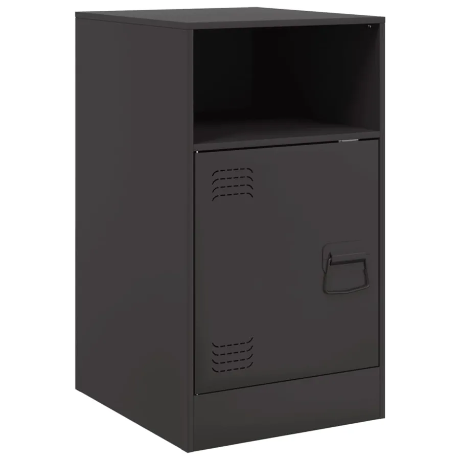 Table de chevet noir 34,5x39x62 cm acier - 2