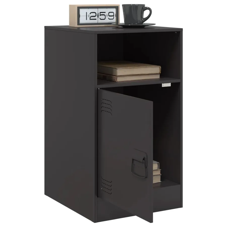 Table de chevet noir 34,5x39x62 cm acier - 4