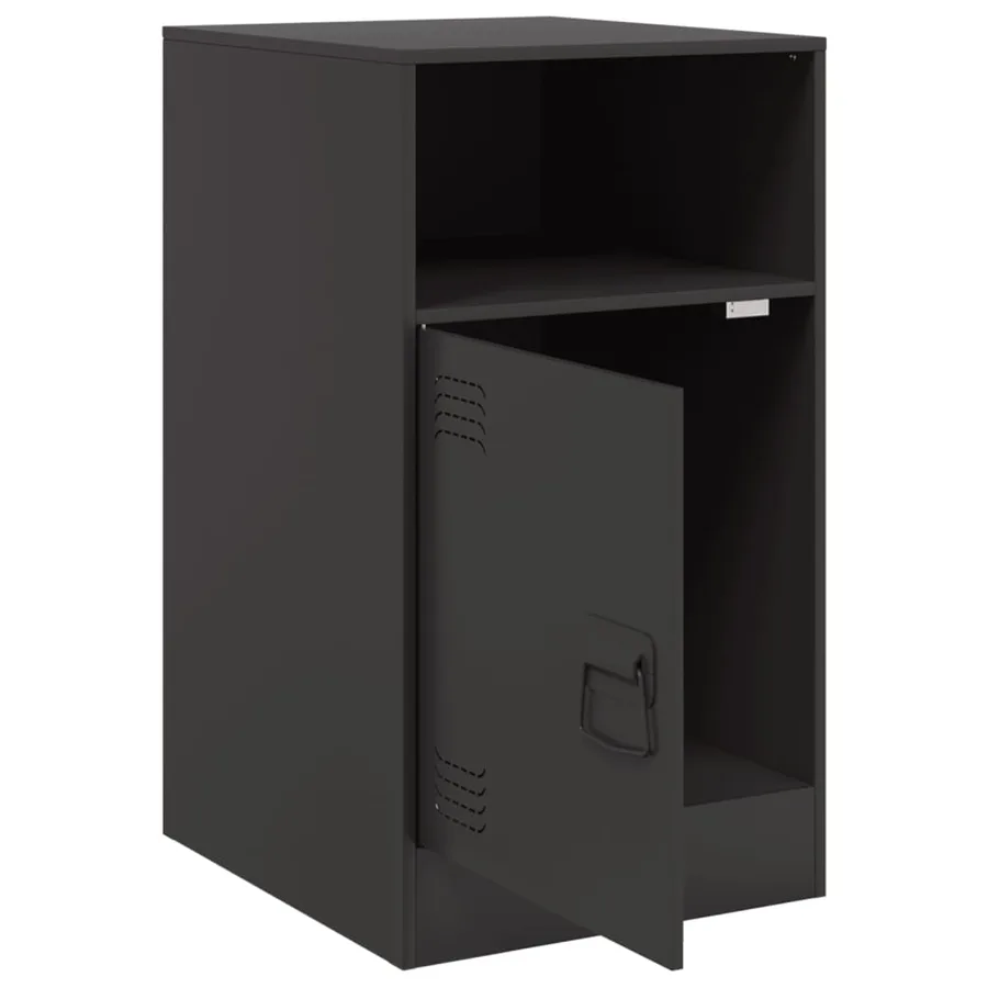 Table de chevet noir 34,5x39x62 cm acier - 7
