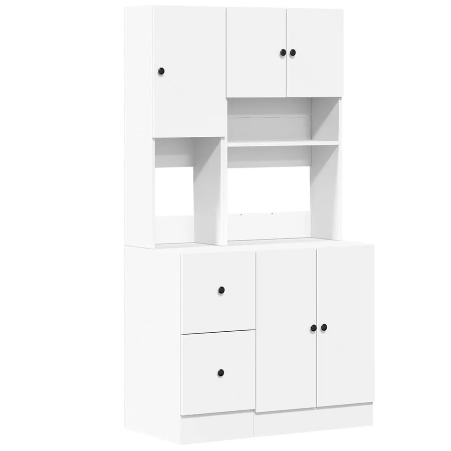 Armoire de cuisine blanc 95x50x180 cm bois d'ingénierie - 2