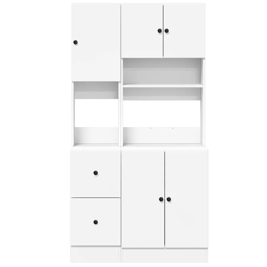Armoire de cuisine blanc 95x50x180 cm bois d'ingénierie - 4