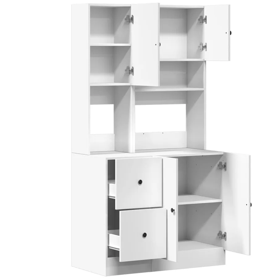Armoire de cuisine blanc 95x50x180 cm bois d'ingénierie - 7