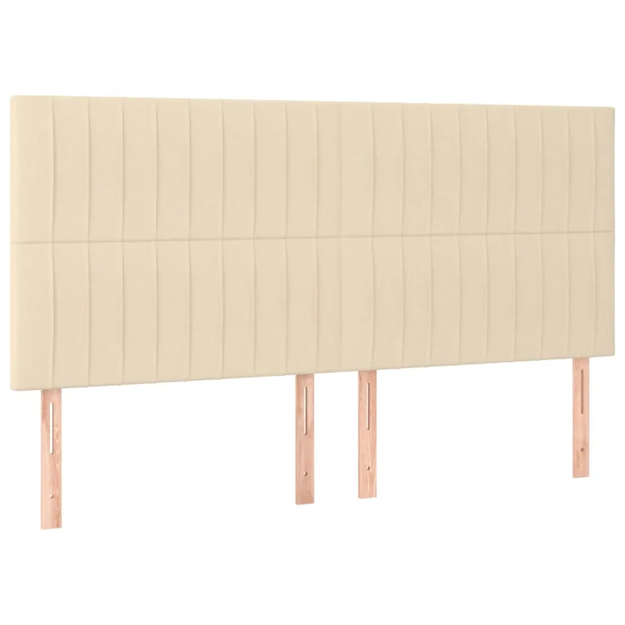 Tête de lit à LED Crème 160x5x118/128 cm Tissu - 4