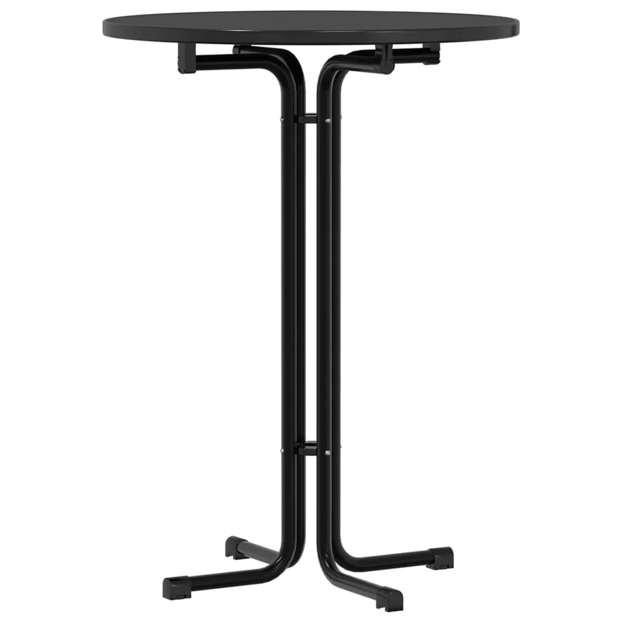 Table de bar noir Ø80x110 cm bois d'ingénierie et acier - 2