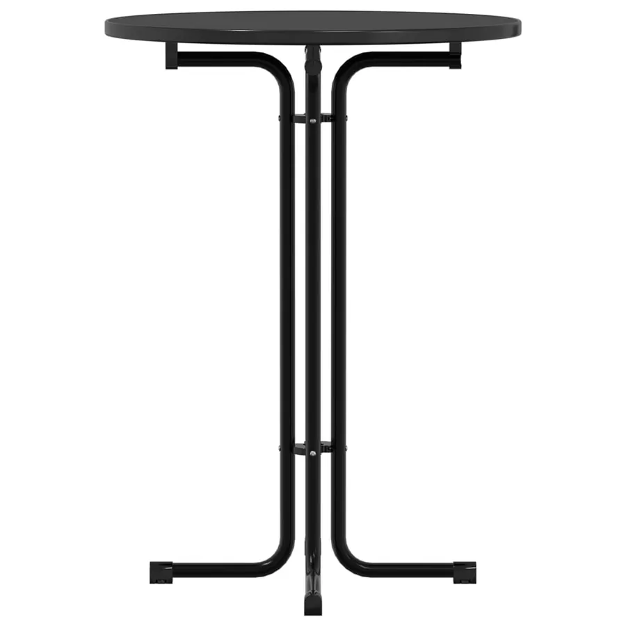 Table de bar noir Ø80x110 cm bois d'ingénierie et acier - 4