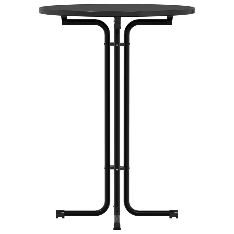 Table de bar noir Ø80x110 cm bois d'ingénierie et acier - 5