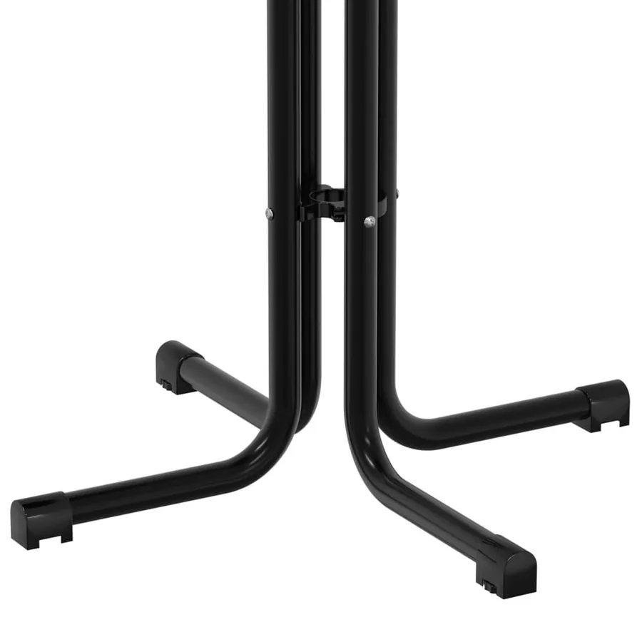 Table de bar noir Ø80x110 cm bois d'ingénierie et acier - 8