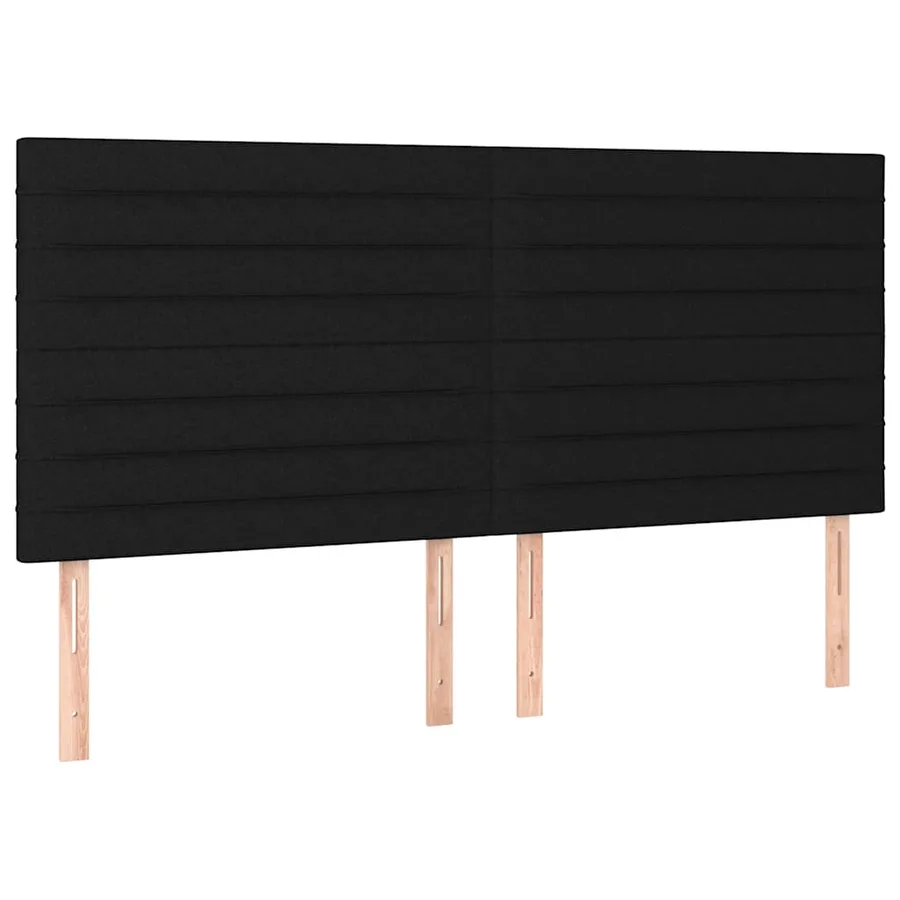 Sommier à lattes de lit avec matelas Noir 160x200 cm Tissu - 5