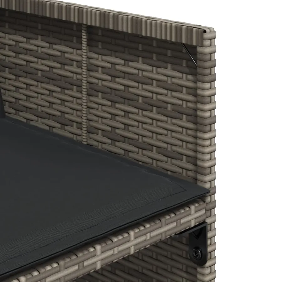 Ensemble à manger de jardin 9 pcs coussins gris résine tressée - 8
