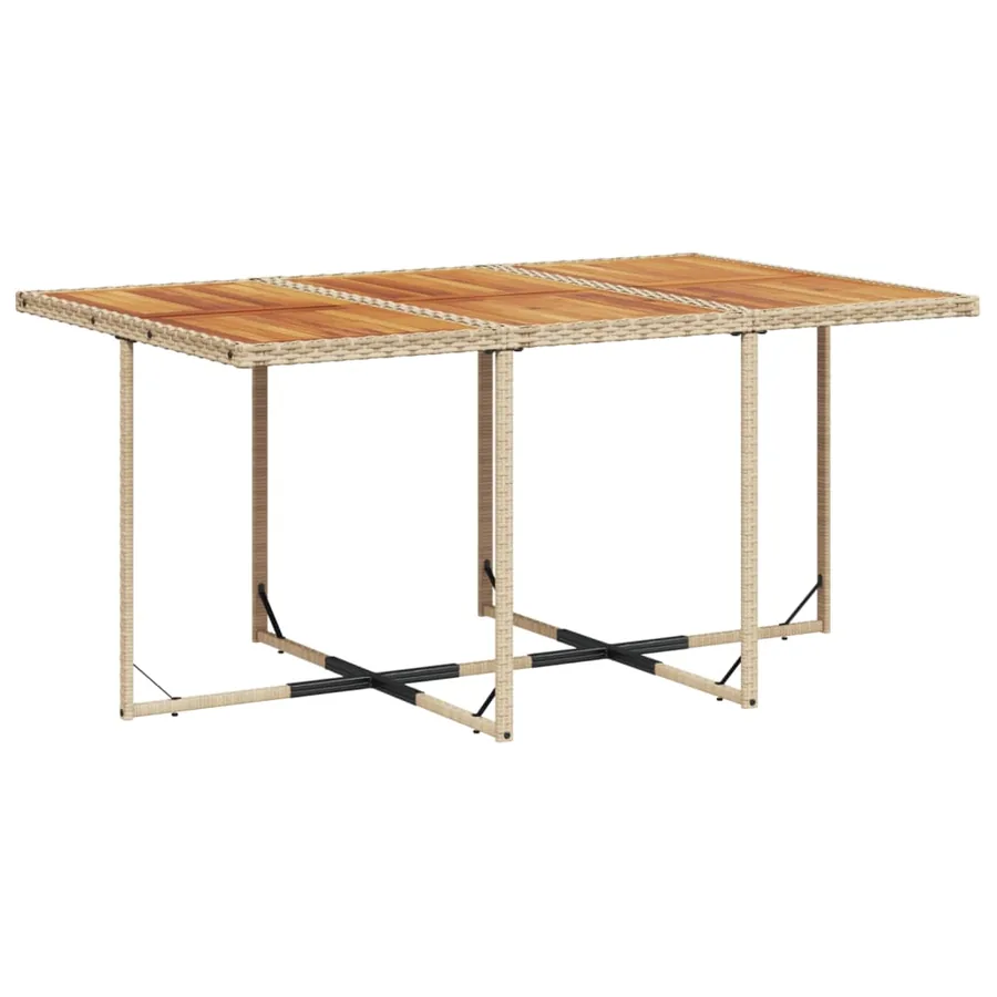 Ensemble à manger de jardin et coussins 11 pcs beige poly rotin - 4