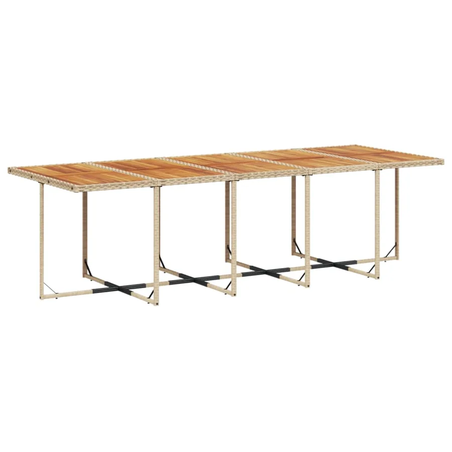 Ensemble à manger de jardin et coussins 15 pcs beige - 4