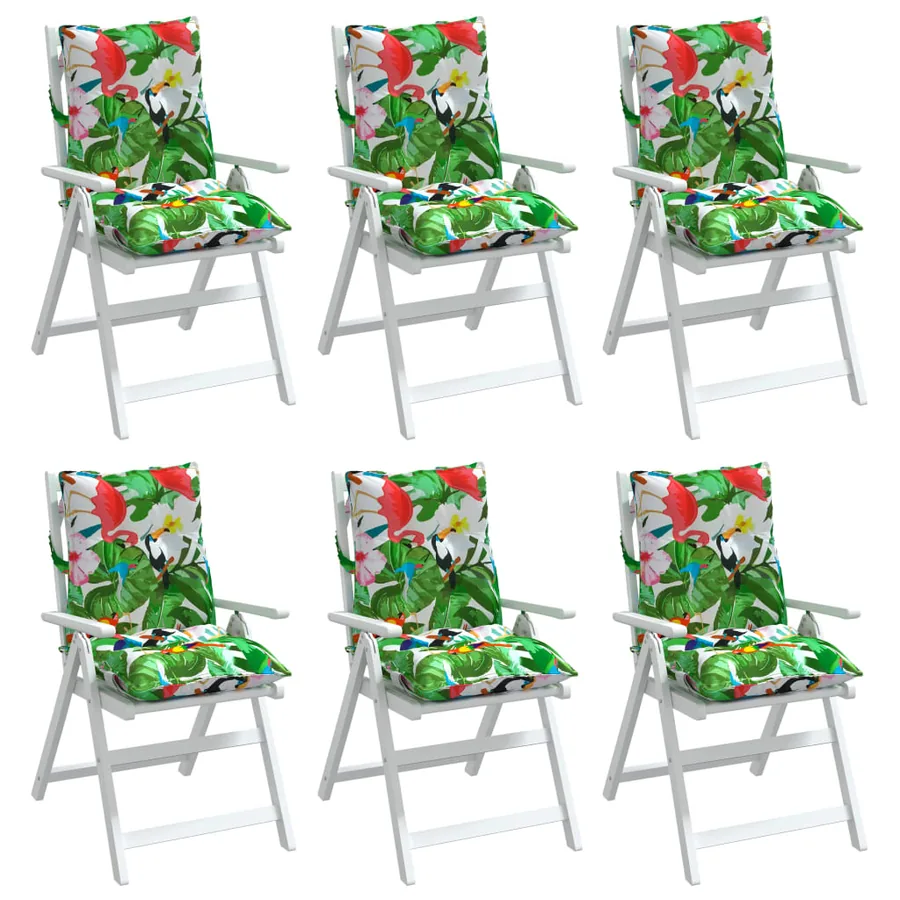Coussins de chaise à dossier bas lot de 6 multicolore - 4