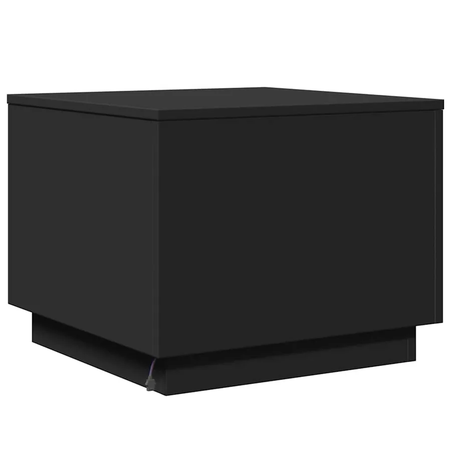 Table basse avec lumières LED noir 50x50x40 cm - 9