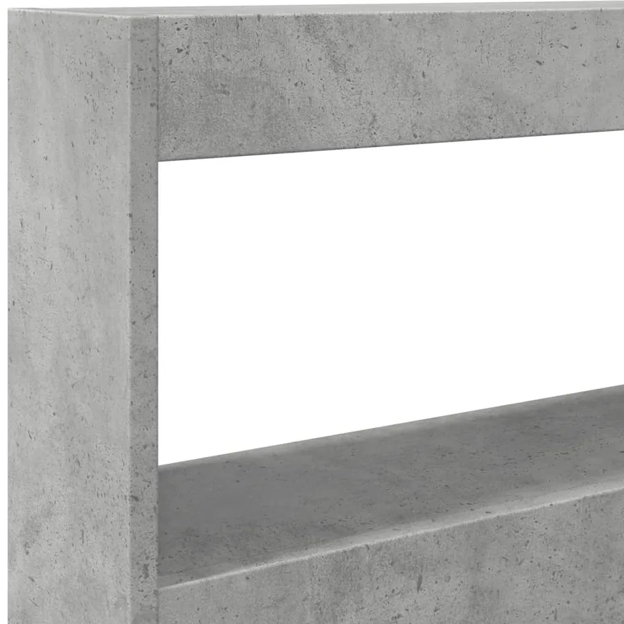 Armoire tête de lit avec LED gris béton 120x17x102 cm - 9