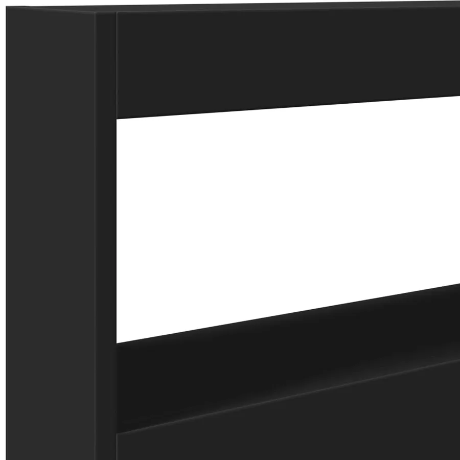 Armoire tête de lit avec LED noir 120x17x102 cm - 9