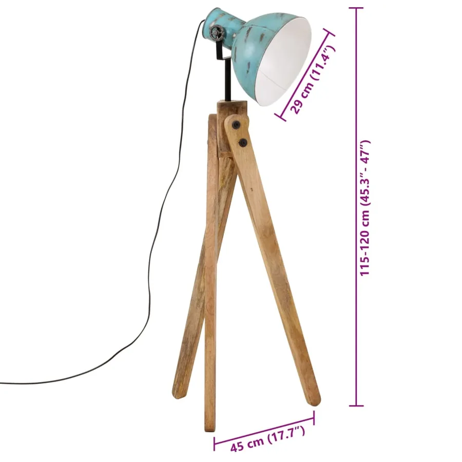 Lampadaire 25 W bleu délavé 45x45x120 cm E27 - 11