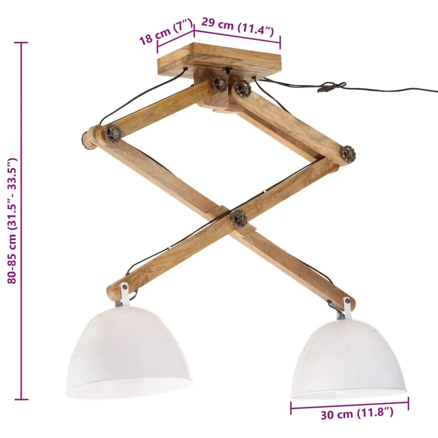 Plafonnier 25 W blanc 29x18x85 cm E27 - 8