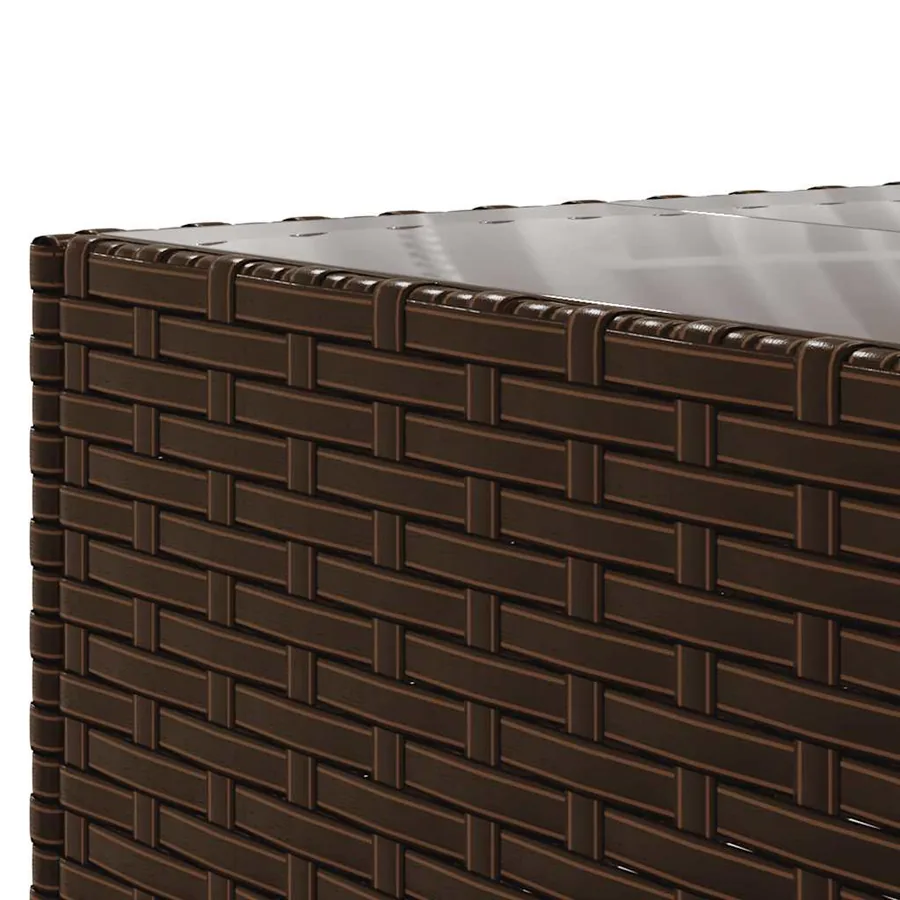Salon de jardin 6 pcs avec coussins Marron Résine tressée - 8
