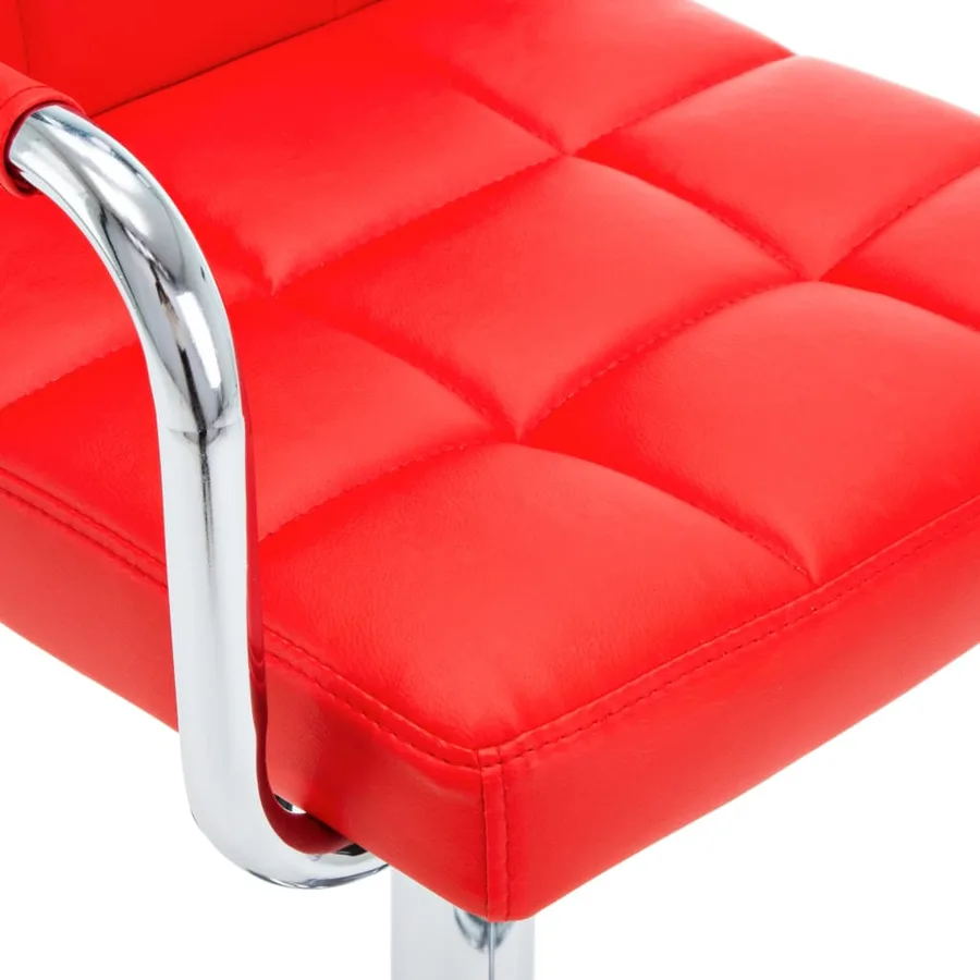 Tabourets de bar lot de 2 rouge similicuir - 7