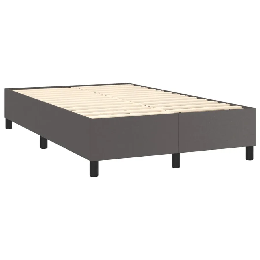 Sommier à lattes de lit avec matelas Gris 120x200 cm Similicuir - 4
