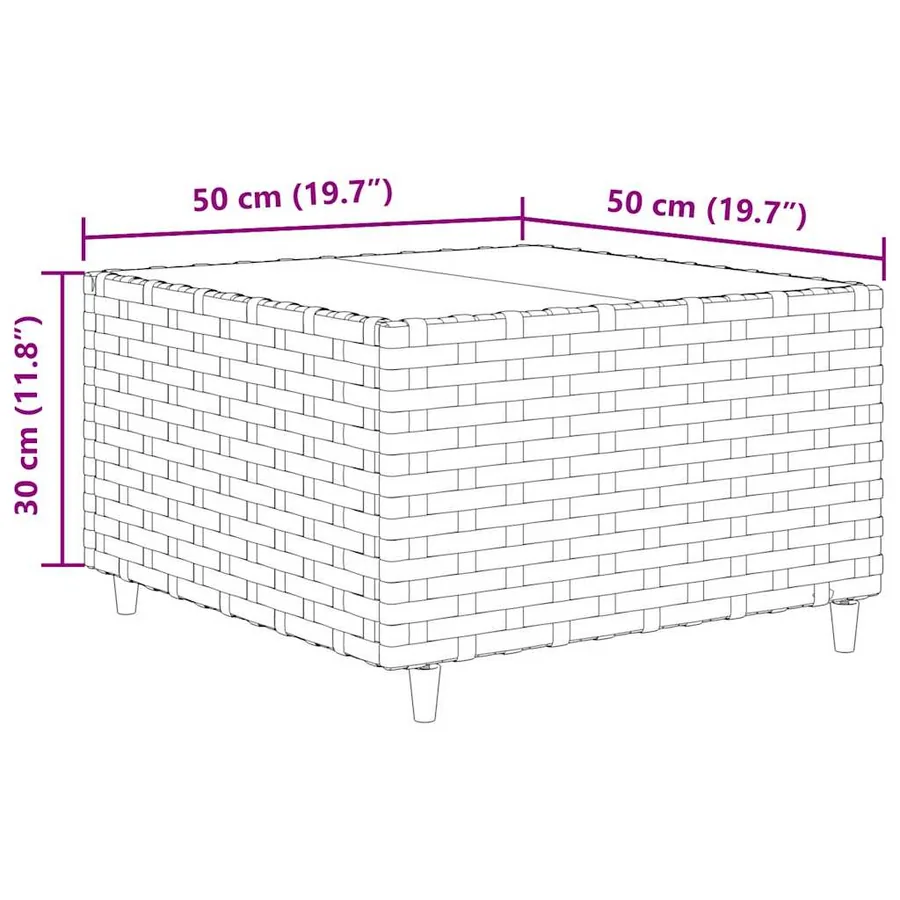 Salon de jardin 7 pcs avec coussins Gris Résine tressée - 13