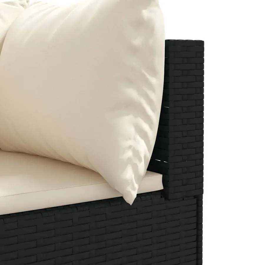 Salon de jardin 7 pcs avec coussins Noir Résine tressée 63 x 63 x 57,5 cm - 53,6 kg - 6