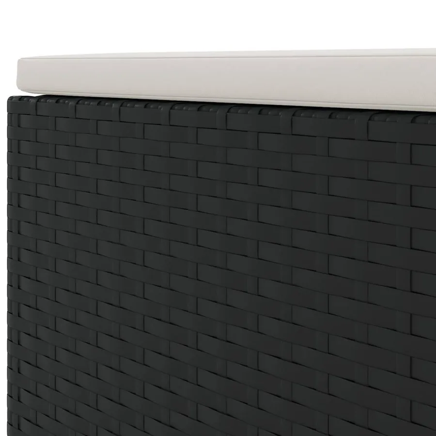 Salon de jardin 7 pcs avec coussins Noir Résine tressée 63 x 63 x 57,5 cm - 46,9 kg - 11