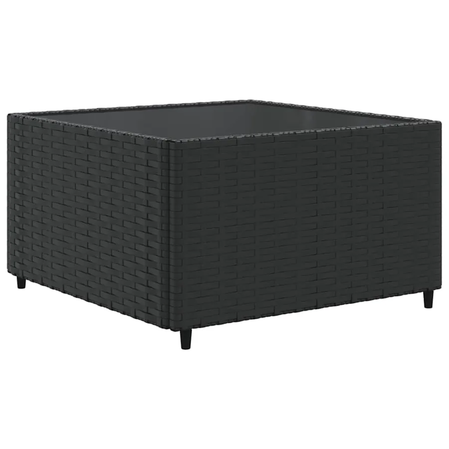 Salon de jardin 8 pcs avec coussins noir résine tressée - 6